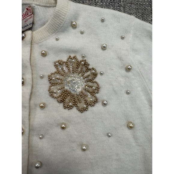Vintage 50s/60s Woman's Sequin Cardigan Sweater By‎ Jaymar Knitwear New York Sm - Picture 8 of 16